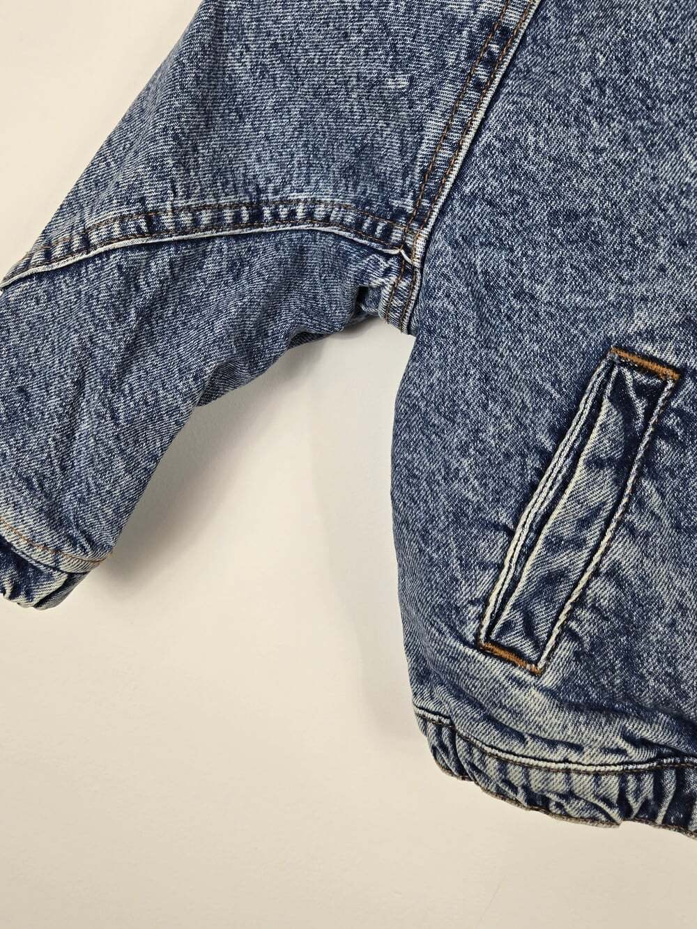 Zara Baby Denim Bomber Jacket 18-24M Blue Hooded Y2K Kids Streetwear - Picture 4 of 8